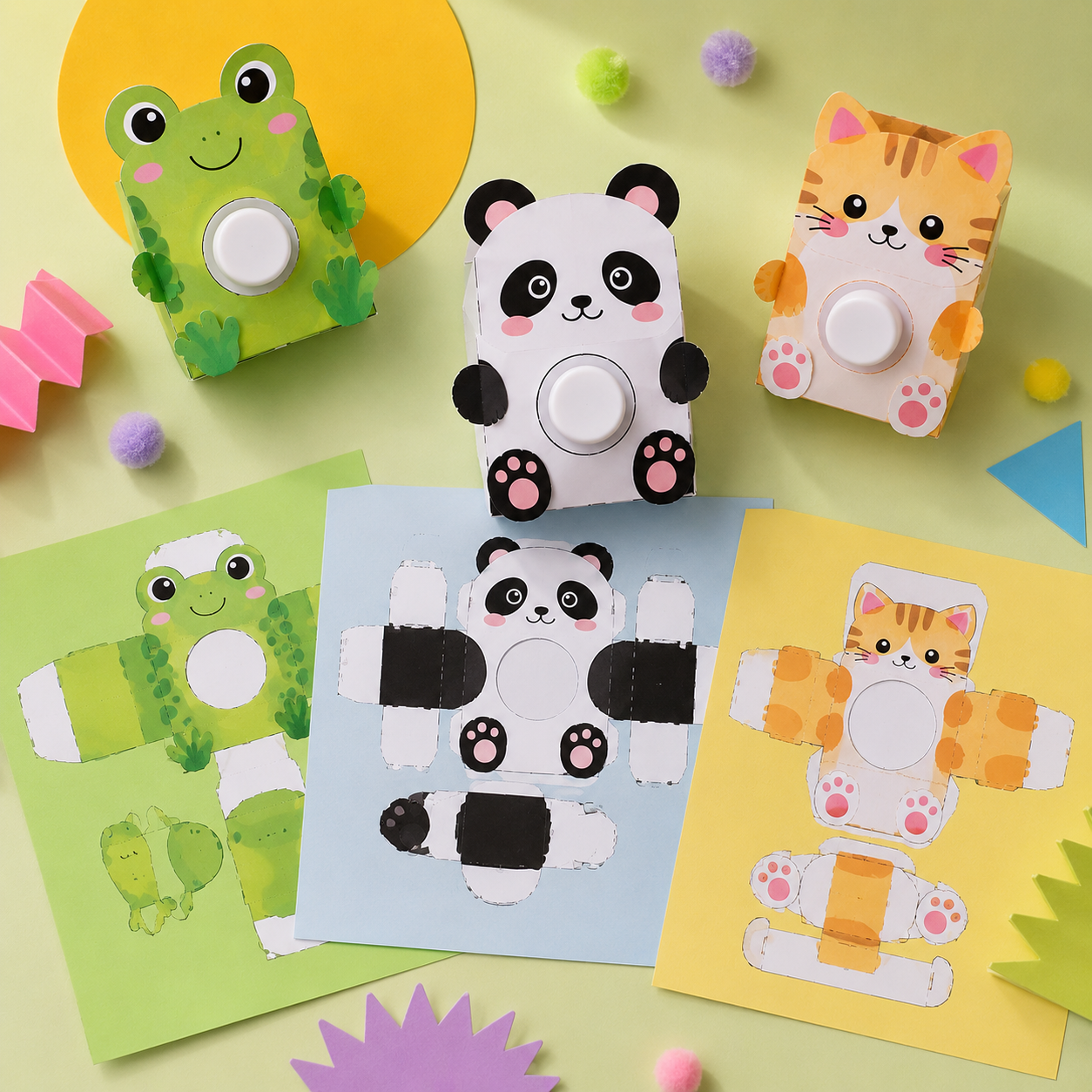 Printable Clicker Toy Template Bundle | DIY Animal Push Toy PDF | Instant Download