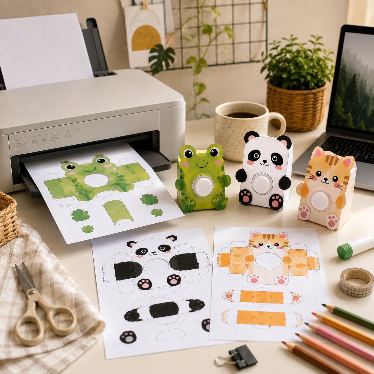 Printable Clicker Toy Template Bundle | DIY Animal Push Toy PDF | Instant Download
