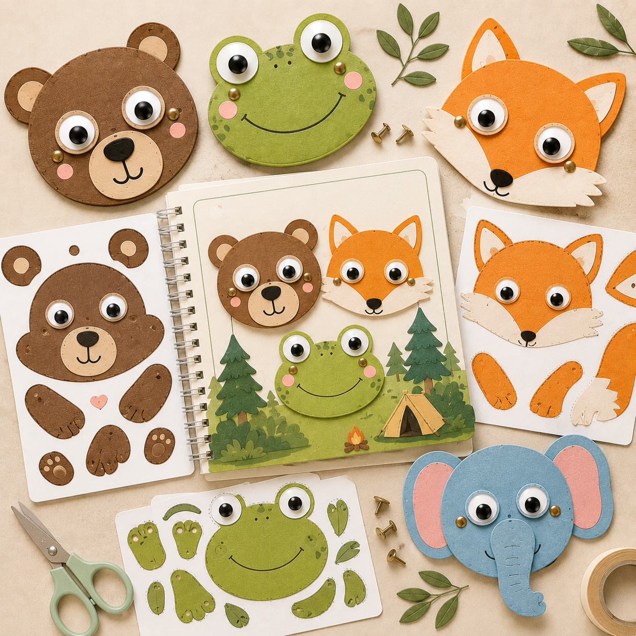 Printable Moving Eyes Animal Craft PDF | Interactive Cut & Paste Activity for Kids