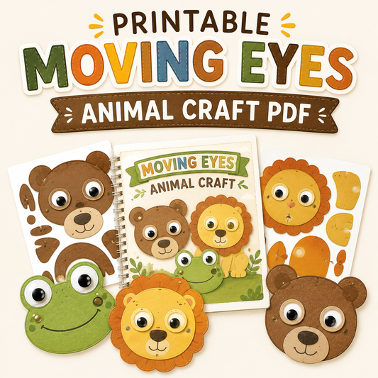 Printable Moving Eyes Animal Craft PDF | Interactive Cut & Paste Activity for Kids
