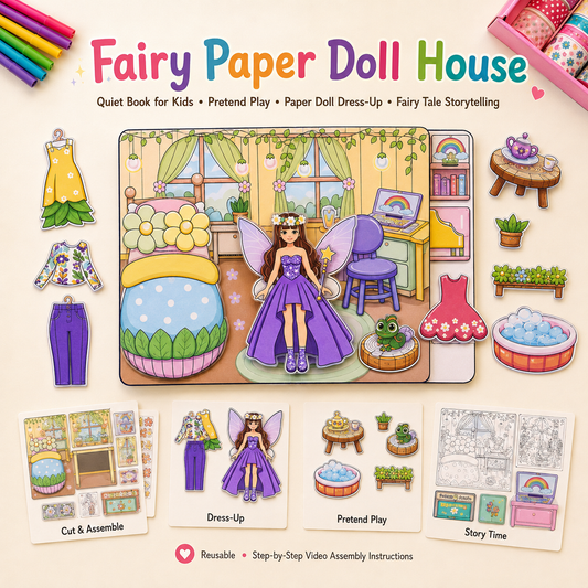 3-in-1 Printable Pretend Play Craft Bundle – Donut Shop, Fairy Doll House & Pet Shelter