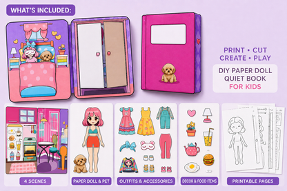 Nola Printable Paper Doll | Cut & Play Dress Up PDF | Instant Digital Download